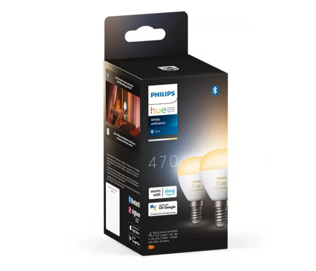 Philips Hue Philips Hue White ambiance Żarówka kulka E14 470 lm 2 szt - 1271550 - zdjęcie 3